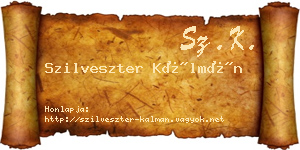Szilveszter Kálmán névjegykártya