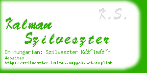 kalman szilveszter business card